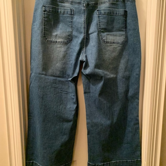 Luvamia Wide Leg Jeans Trendy Cropped Women’s Blue Jeans Cotton Blend Size 2XL - Picture 7 of 16